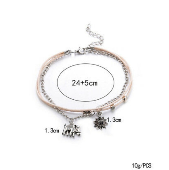 ELEPHANT FLOWER CHARM ANKLET - Picture 6 of 6